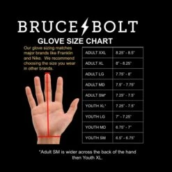 Bruce Bolt PREMIUM PRO Short Cuff Batting Gloves: Red -Bat Forge Store BBBGSIZECHART 1 baf3cf04 4fa6 489f aa26 0d83060c75bc