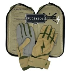 Bruce Bolt Premium Pro Military Series Long Cuff Batting Gloves: Beige -Bat Forge Store IMG 0884