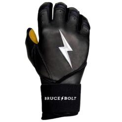 Bruce Bolt PREMIUM PRO Long Cuff Batting Gloves: Black -Bat Forge Store LC BLKG RIGHT