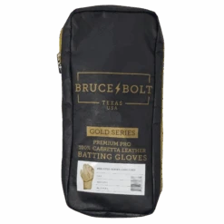 Bruce Bolt PREMIUM PRO Gold Series Batting Gloves: Long Cuff -Bat Forge Store LC GLD BAG