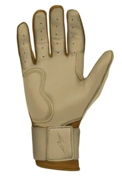 Bruce Bolt PREMIUM PRO Gold Series Batting Gloves: Long Cuff -Bat Forge Store LC GLD PALM