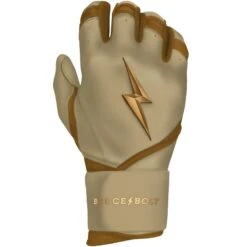 Bruce Bolt PREMIUM PRO Gold Series Batting Gloves: Long Cuff -Bat Forge Store LC GLD RIGHT