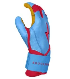 Bruce Bolt PREMIUM PRO BADER Series Long Cuff Batting Gloves: Baby Blue 11 Bruce Bolt PREMIUM PRO BADER Series Long Cuff Batting Gloves: Baby Blue -Bat Forge Store LC HBB SIDE