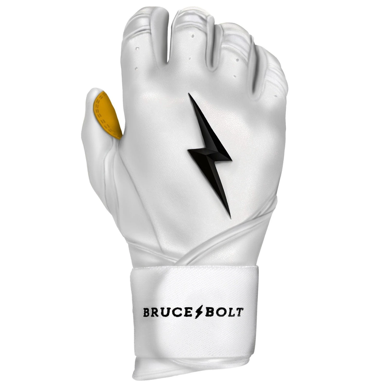 Bruce Bolt PREMIUM PRO Long Cuff Batting Gloves: White 8 Bruce Bolt PREMIUM PRO Long Cuff Batting Gloves: White - Image 8
