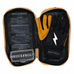Bruce Bolt PREMIUM PRO Short Cuff Batting Gloves: Black 15 Bruce Bolt PREMIUM PRO Short Cuff Batting Gloves: Black -Bat Forge Store SC BLKG BAG2