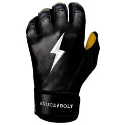 Bruce Bolt PREMIUM PRO Short Cuff Batting Gloves: Black 17 Bruce Bolt PREMIUM PRO Short Cuff Batting Gloves: Black -Bat Forge Store SC BLKG LEFT