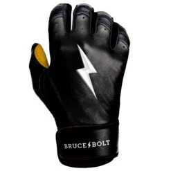 Bruce Bolt PREMIUM PRO Short Cuff Batting Gloves: Black 19 Bruce Bolt PREMIUM PRO Short Cuff Batting Gloves: Black -Bat Forge Store SC BLKG RIGHT