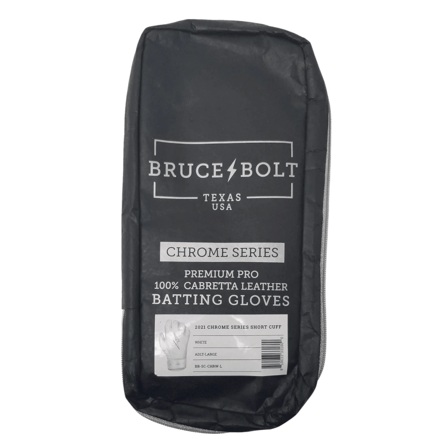 Bruce Bolt PREMIUM PRO Chrome Series Short Cuff Batting Gloves: White 3 Bruce Bolt PREMIUM PRO Chrome Series Short Cuff Batting Gloves: White - Image 3