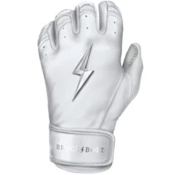 Bruce Bolt PREMIUM PRO Chrome Series Short Cuff Batting Gloves: White 13 Bruce Bolt PREMIUM PRO Chrome Series Short Cuff Batting Gloves: White -Bat Forge Store SC CHRW LEFT
