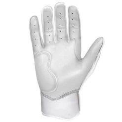 Bruce Bolt PREMIUM PRO Chrome Series Short Cuff Batting Gloves: White 15 Bruce Bolt PREMIUM PRO Chrome Series Short Cuff Batting Gloves: White -Bat Forge Store SC CHRW PALM