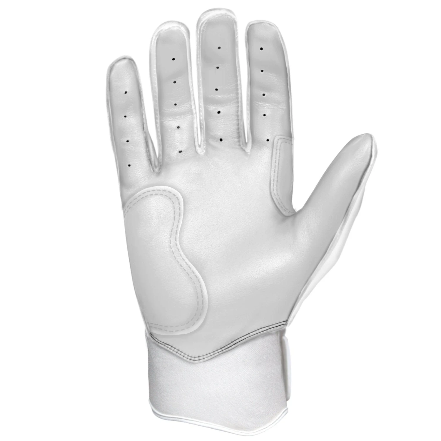 Bruce Bolt PREMIUM PRO Chrome Series Short Cuff Batting Gloves: White 7 Bruce Bolt PREMIUM PRO Chrome Series Short Cuff Batting Gloves: White - Image 7