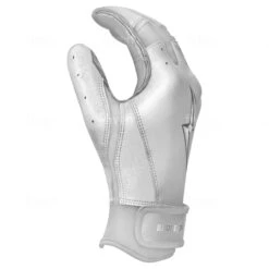 Bruce Bolt PREMIUM PRO Chrome Series Short Cuff Batting Gloves: White 17 Bruce Bolt PREMIUM PRO Chrome Series Short Cuff Batting Gloves: White -Bat Forge Store SC CHRW SIDE