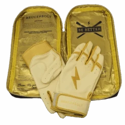 Bruce Bolt PREMIUM PRO Gold Series Batting Gloves: Short Cuff 10 Bruce Bolt PREMIUM PRO Gold Series Batting Gloves: Short Cuff -Bat Forge Store SC GLD BAG2