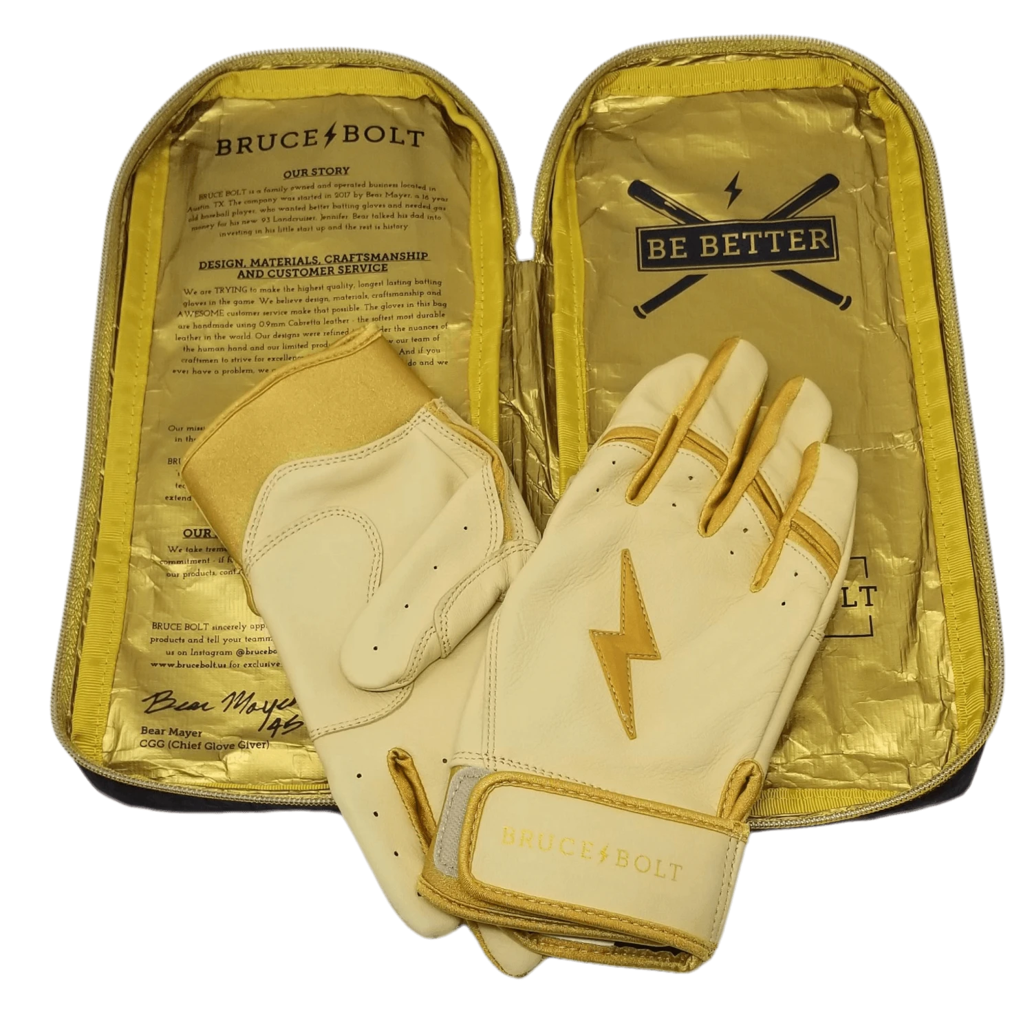 Bruce Bolt PREMIUM PRO Gold Series Batting Gloves: Short Cuff 3 Bruce Bolt PREMIUM PRO Gold Series Batting Gloves: Short Cuff - Image 3