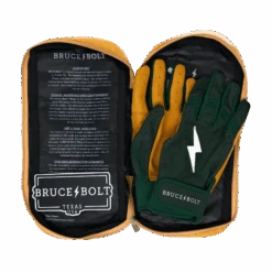 Bruce Bolt PREMIUM PRO Short Cuff Batting Gloves: GREEN 14 Bruce Bolt PREMIUM PRO Short Cuff Batting Gloves: GREEN -Bat Forge Store SC GRNG BAG2