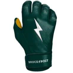 Bruce Bolt PREMIUM PRO Short Cuff Batting Gloves: GREEN 17 Bruce Bolt PREMIUM PRO Short Cuff Batting Gloves: GREEN -Bat Forge Store SC GRNG RIGHT
