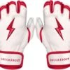 Bruce Bolt PREMIUM PRO BADER Series Short Cuff Batting Gloves: White