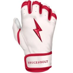 Bruce Bolt PREMIUM PRO BADER Series Short Cuff Batting Gloves: White 8 Bruce Bolt PREMIUM PRO BADER Series Short Cuff Batting Gloves: White -Bat Forge Store SC HBW RIGHT