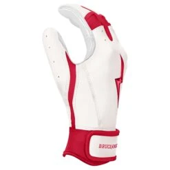 Bruce Bolt PREMIUM PRO BADER Series Short Cuff Batting Gloves: White 9 Bruce Bolt PREMIUM PRO BADER Series Short Cuff Batting Gloves: White -Bat Forge Store SC HBW SIDE