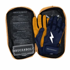 Bruce Bolt PREMIUM PRO Short Cuff Batting Gloves: Navy 15 Bruce Bolt PREMIUM PRO Short Cuff Batting Gloves: Navy -Bat Forge Store SC NVYG BAG2