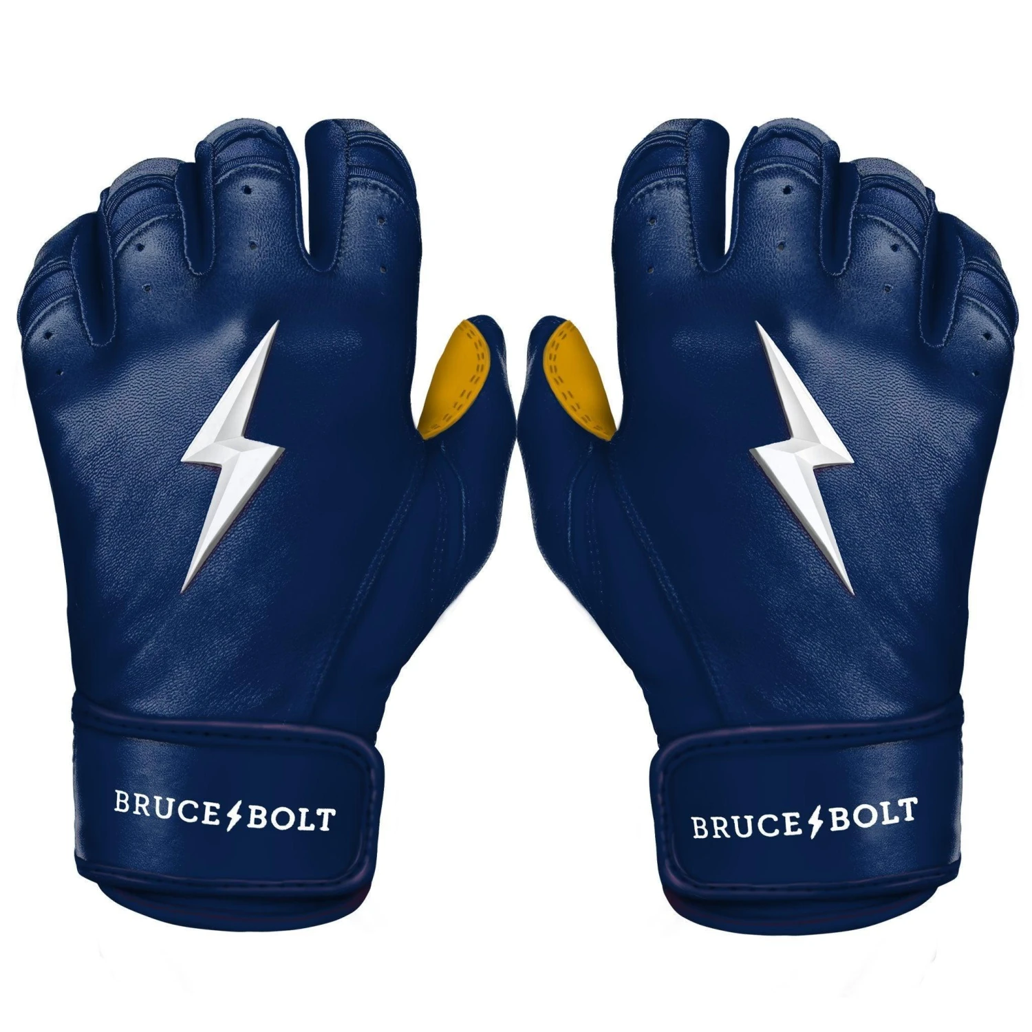 Bruce Bolt PREMIUM PRO Short Cuff Batting Gloves: Navy 1 Bruce Bolt PREMIUM PRO Short Cuff Batting Gloves: Navy