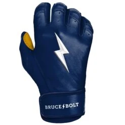 Bruce Bolt PREMIUM PRO Short Cuff Batting Gloves: Navy 19 Bruce Bolt PREMIUM PRO Short Cuff Batting Gloves: Navy -Bat Forge Store SC NVYG RIGHT