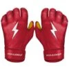 Bruce Bolt PREMIUM PRO Short Cuff Batting Gloves: Red