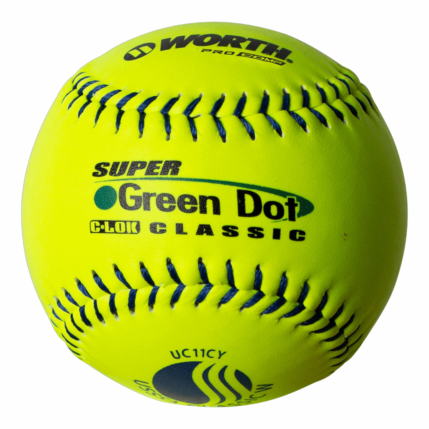 Worth 11" USSSA Super Green Dot Classic W Composite Softballs (Dozen): UC11CY 1 Worth 11" USSSA Super Green Dot Classic W Composite Softballs (Dozen): UC11CY
