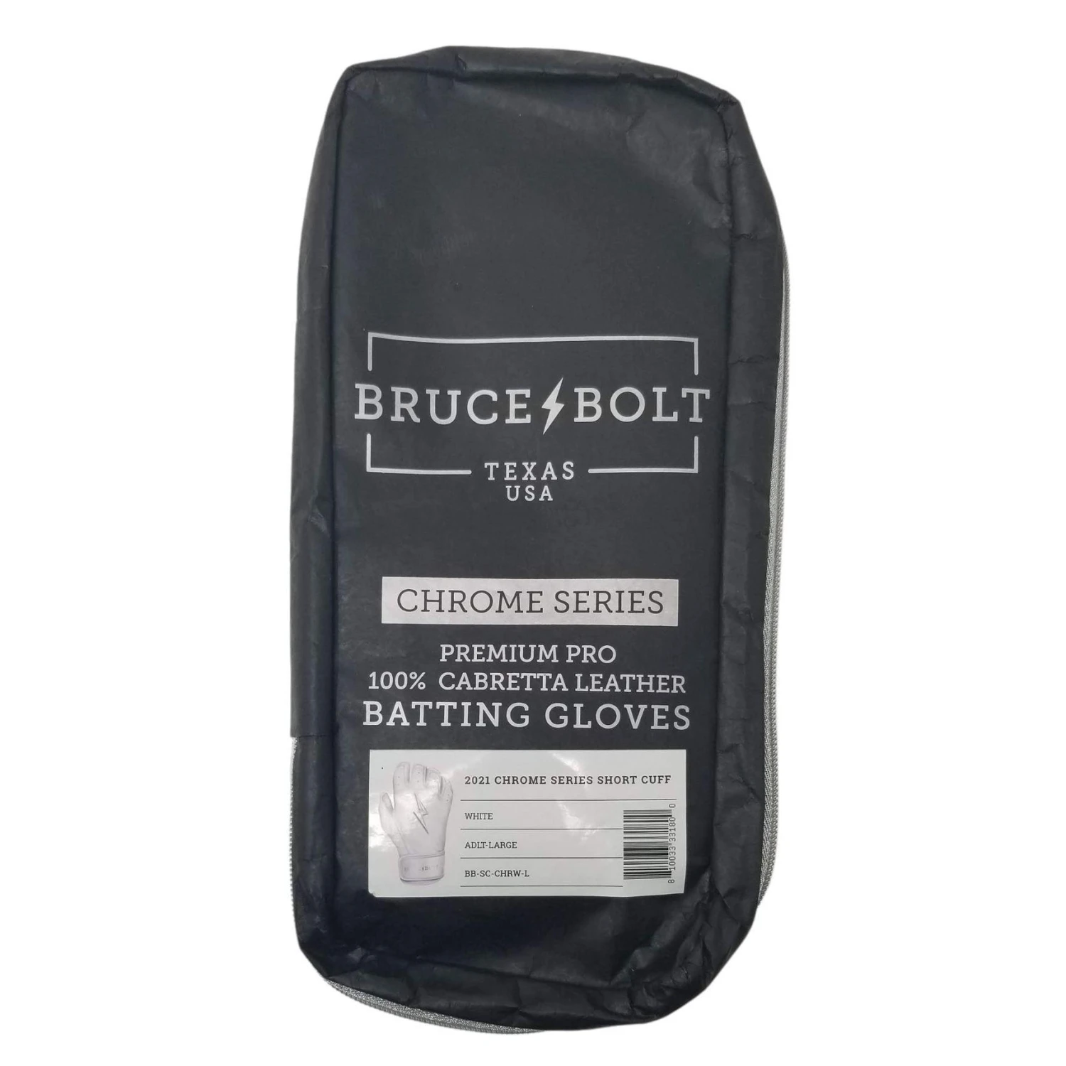 Bruce Bolt PREMIUM PRO Chrome Series Long Cuff Batting Gloves: Black 4 Bruce Bolt PREMIUM PRO Chrome Series Long Cuff Batting Gloves: Black - Image 4