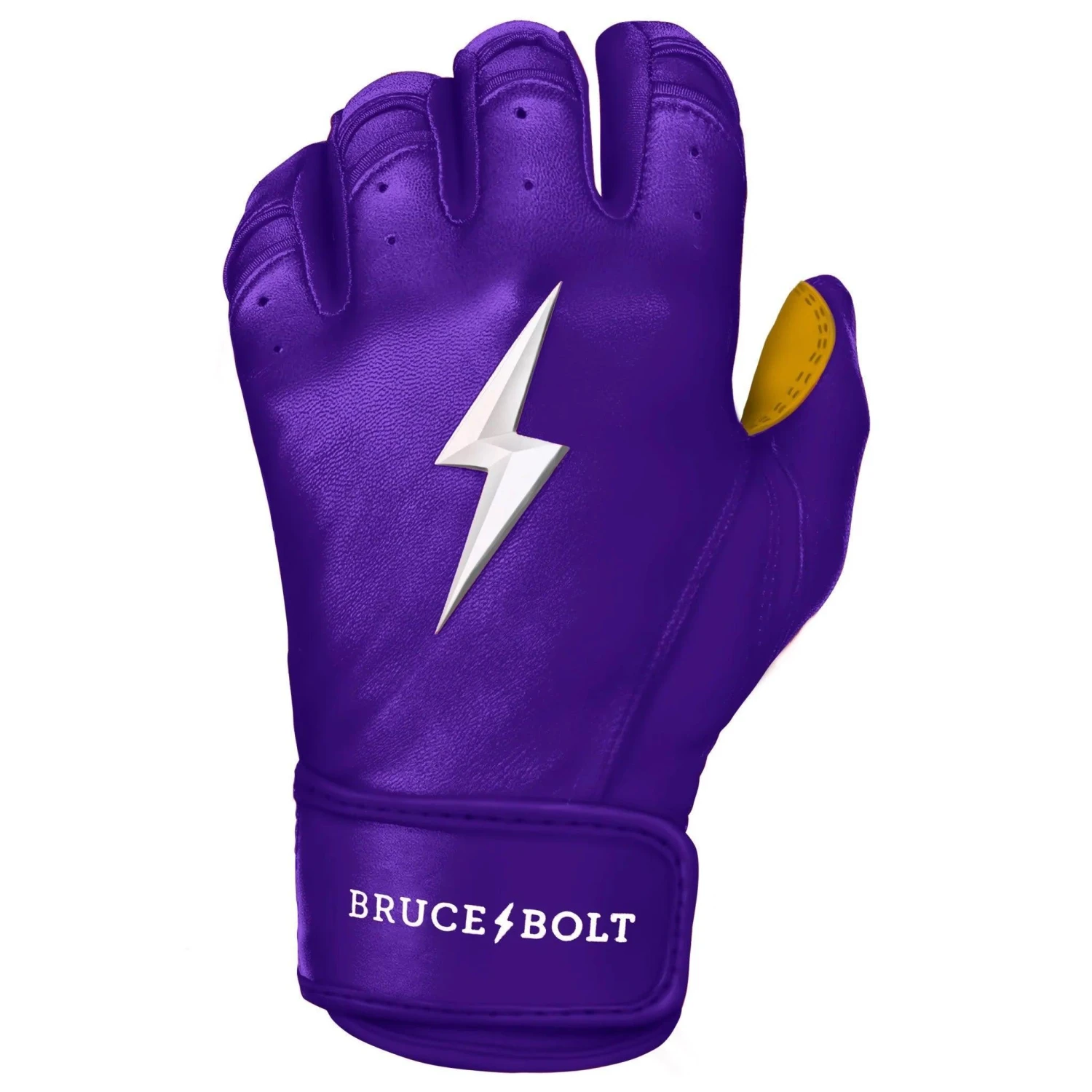 Bruce Bolt PREMIUM PRO Short Cuff Batting Gloves: Purple 3 Bruce Bolt PREMIUM PRO Short Cuff Batting Gloves: Purple - Image 3